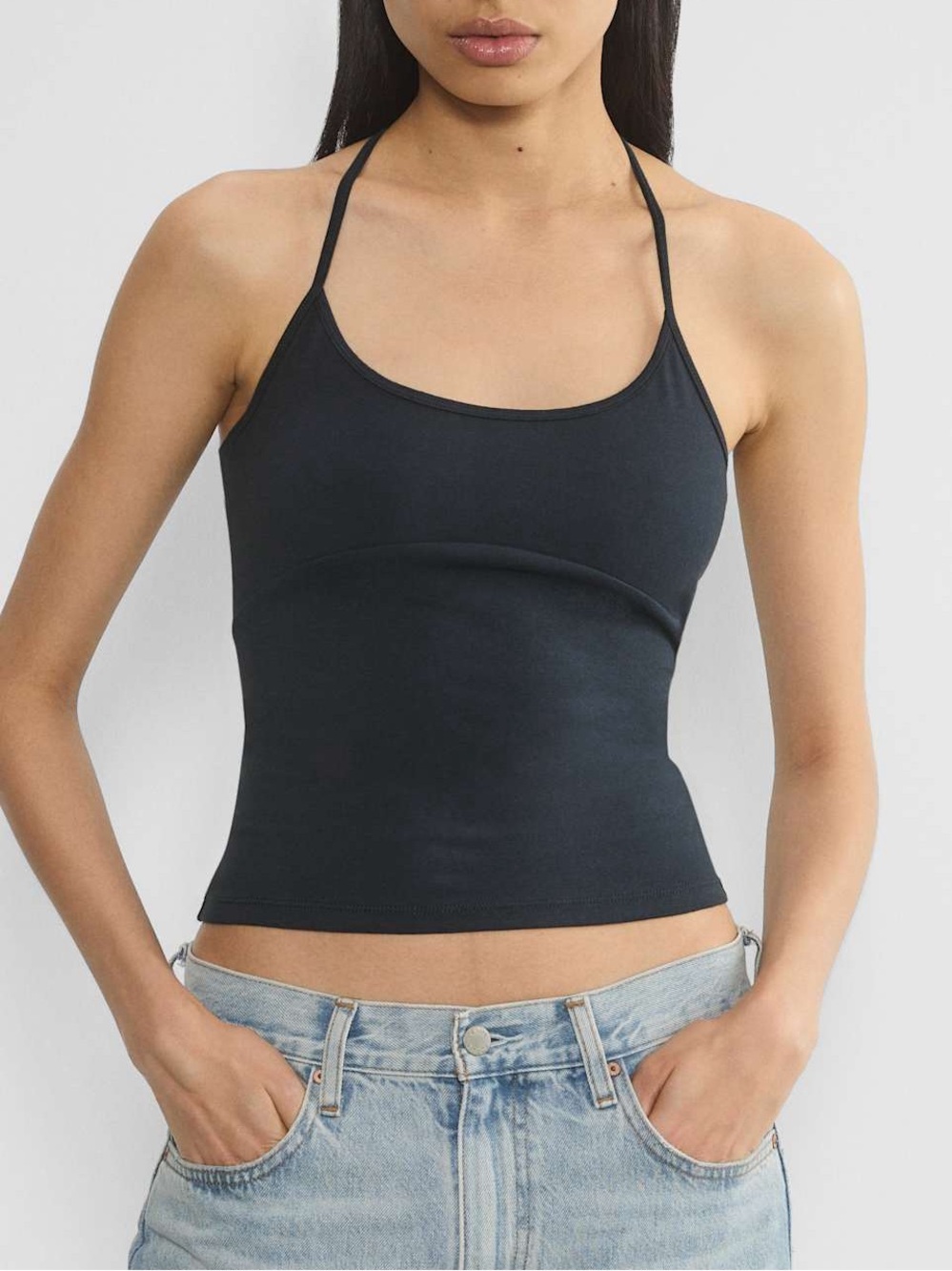 TNA Aritzia Black Chill Entourage Halter Top Tank